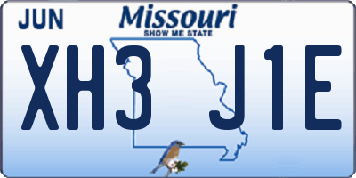 MO license plate XH3J1E
