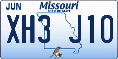 MO license plate XH3J1O