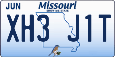 MO license plate XH3J1T