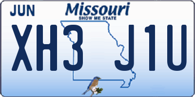 MO license plate XH3J1U