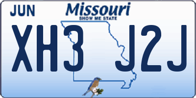 MO license plate XH3J2J