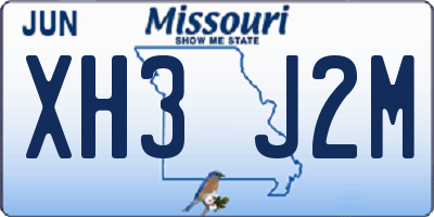 MO license plate XH3J2M