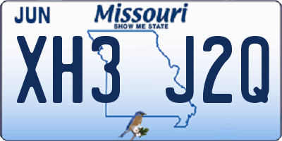MO license plate XH3J2Q