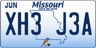 MO license plate XH3J3A
