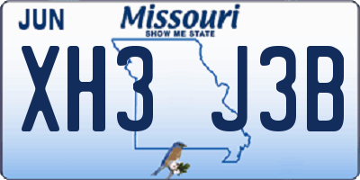 MO license plate XH3J3B