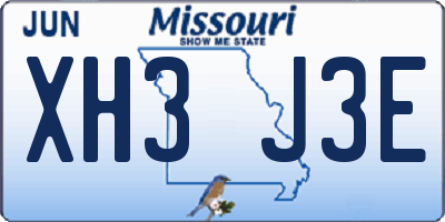 MO license plate XH3J3E