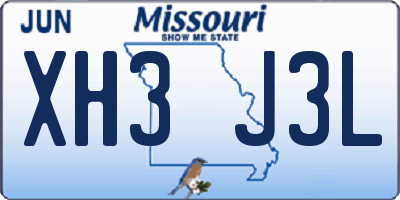 MO license plate XH3J3L
