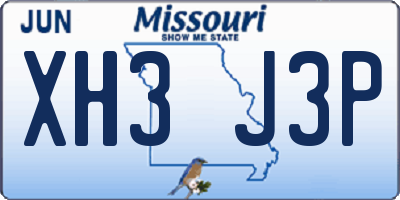 MO license plate XH3J3P