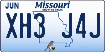 MO license plate XH3J4J