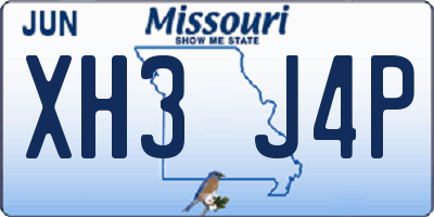 MO license plate XH3J4P