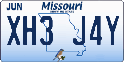 MO license plate XH3J4Y