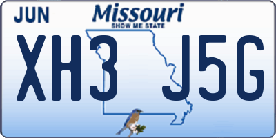 MO license plate XH3J5G
