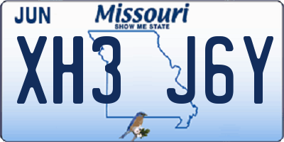 MO license plate XH3J6Y