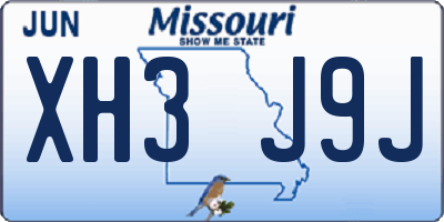 MO license plate XH3J9J
