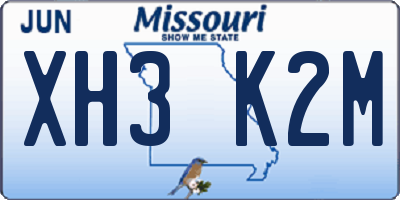 MO license plate XH3K2M