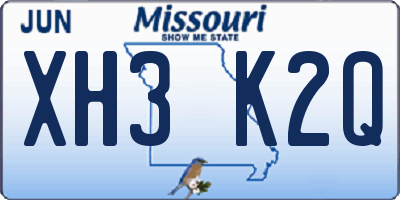 MO license plate XH3K2Q