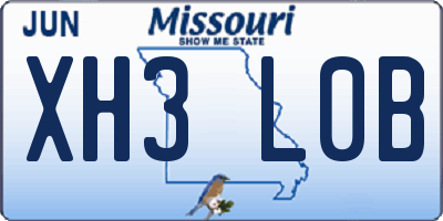 MO license plate XH3L0B