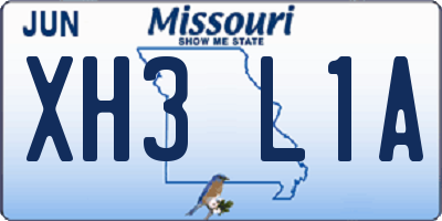 MO license plate XH3L1A