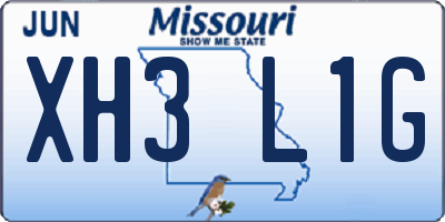 MO license plate XH3L1G