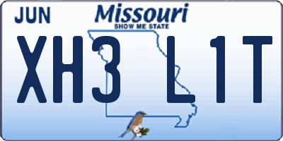 MO license plate XH3L1T