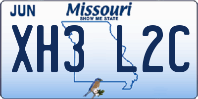 MO license plate XH3L2C