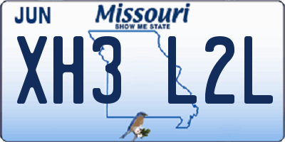 MO license plate XH3L2L
