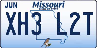 MO license plate XH3L2T