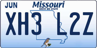 MO license plate XH3L2Z