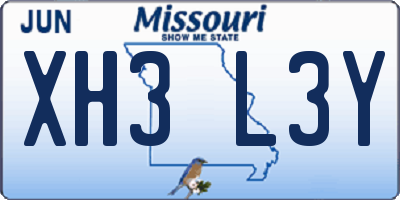 MO license plate XH3L3Y