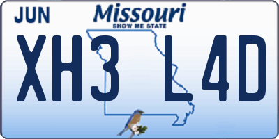 MO license plate XH3L4D