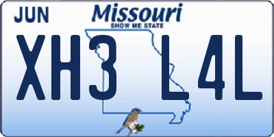 MO license plate XH3L4L