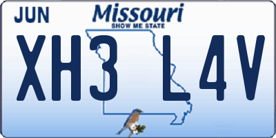 MO license plate XH3L4V