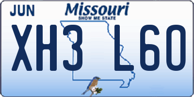 MO license plate XH3L6O