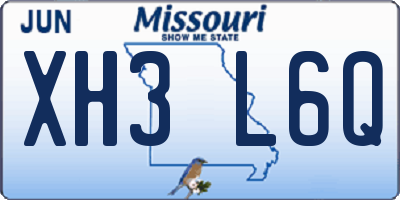 MO license plate XH3L6Q