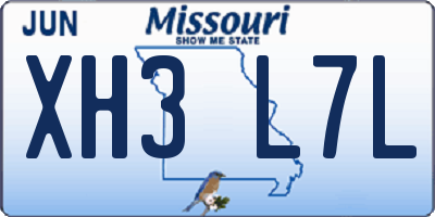 MO license plate XH3L7L