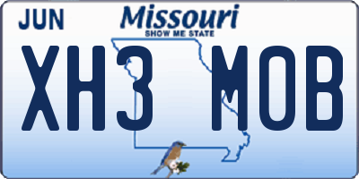 MO license plate XH3M0B