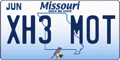 MO license plate XH3M0T