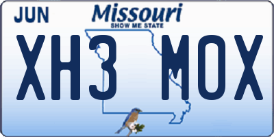 MO license plate XH3M0X