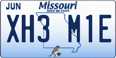 MO license plate XH3M1E