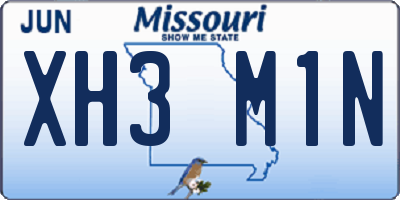 MO license plate XH3M1N