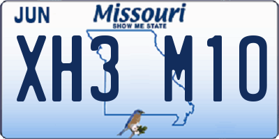 MO license plate XH3M1O