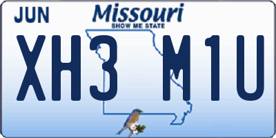 MO license plate XH3M1U