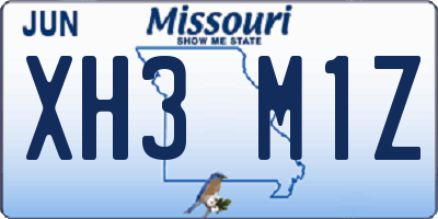 MO license plate XH3M1Z