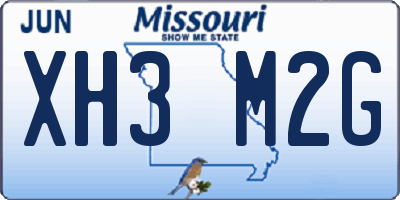 MO license plate XH3M2G