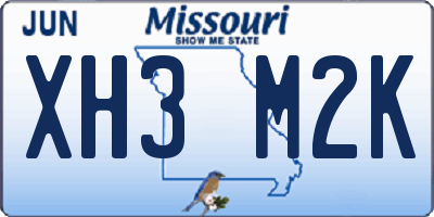 MO license plate XH3M2K