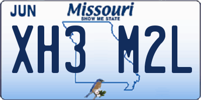 MO license plate XH3M2L