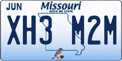 MO license plate XH3M2M