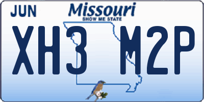 MO license plate XH3M2P