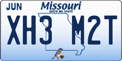 MO license plate XH3M2T