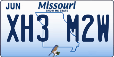 MO license plate XH3M2W